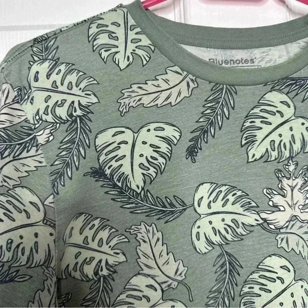 Bluenotes T-Shirt Longline Leaves Green Size Medium - Picture 5 of 16